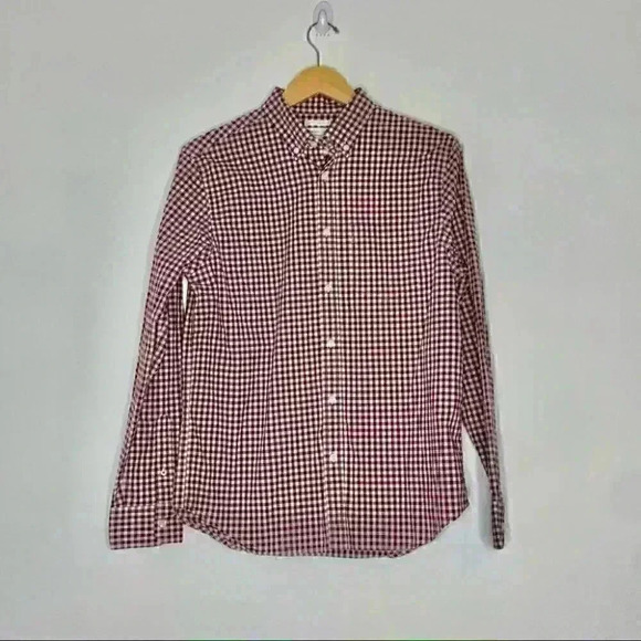 Old navy red gingham button down shirt m - Picture 1 of 6